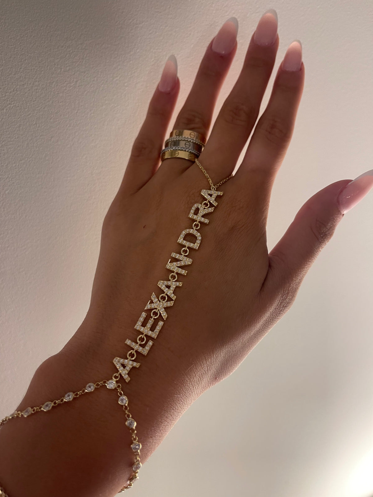 Bezel Name Handchain - Alexandra Madison