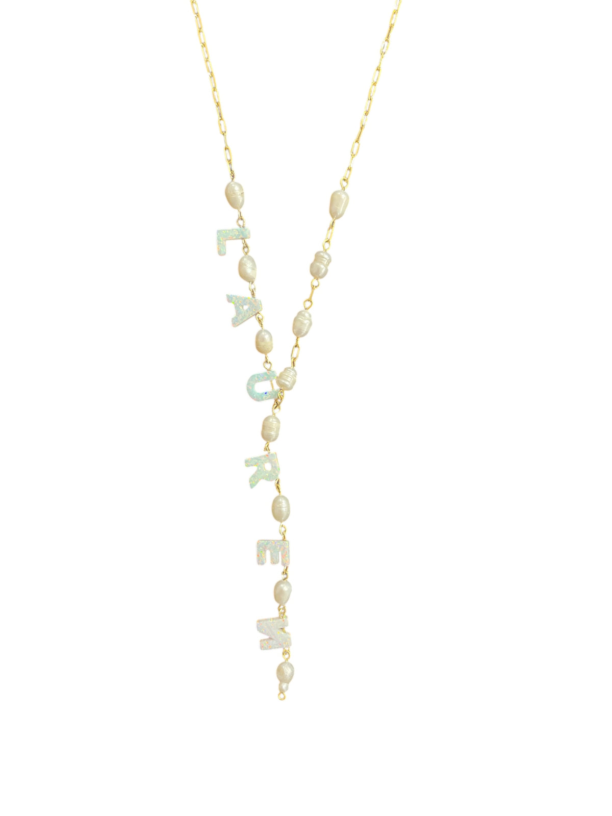 Lariat Pearl Name Necklace - Alexandra Madison