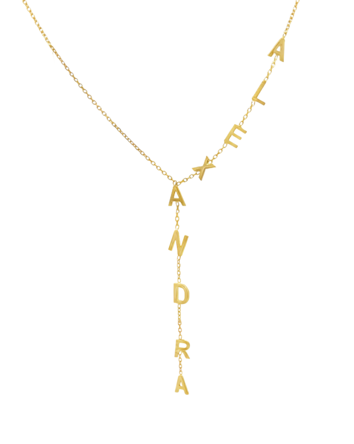 Alexandra Madison Lariat Name Necklace - Gold
