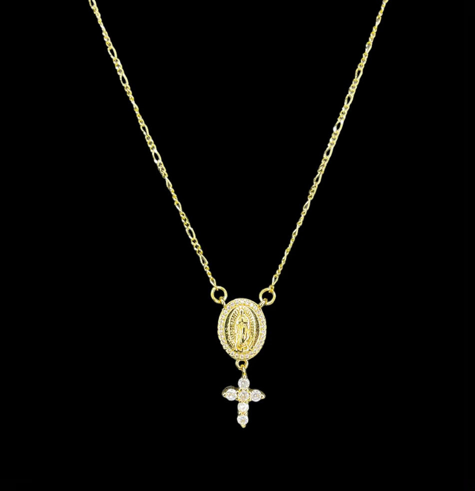 Cross and Mary Necklace – Alexandra Madison