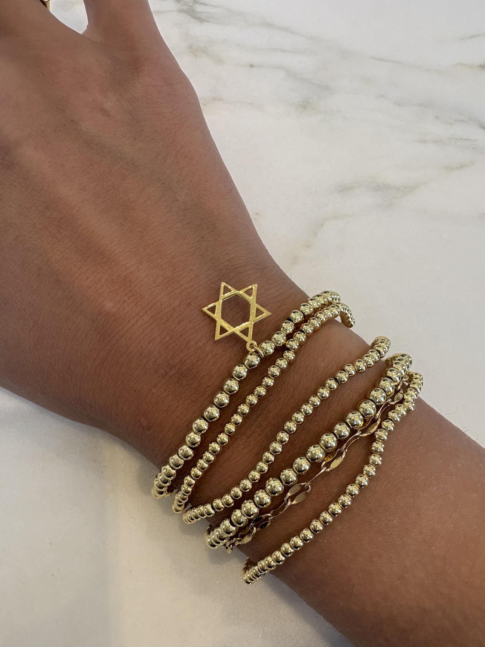 Star Of David Beaded Bracelet