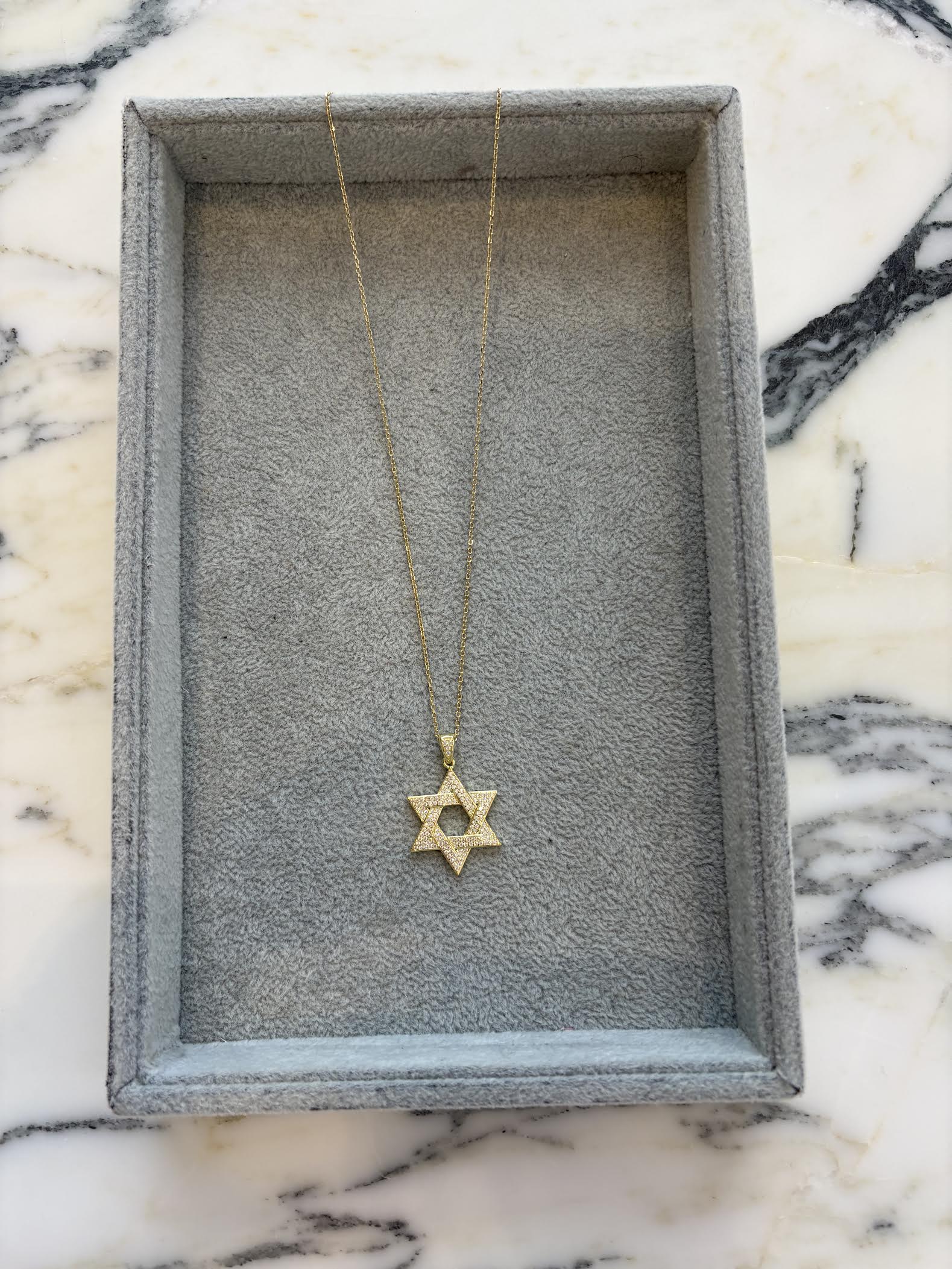 CZ Star of david necklace