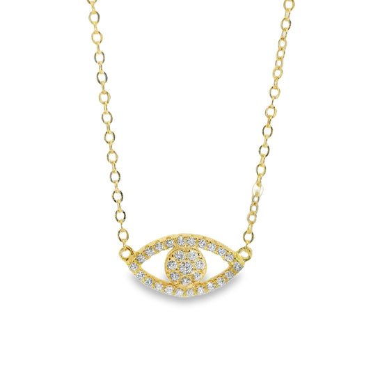 Pavé evil eye necklace