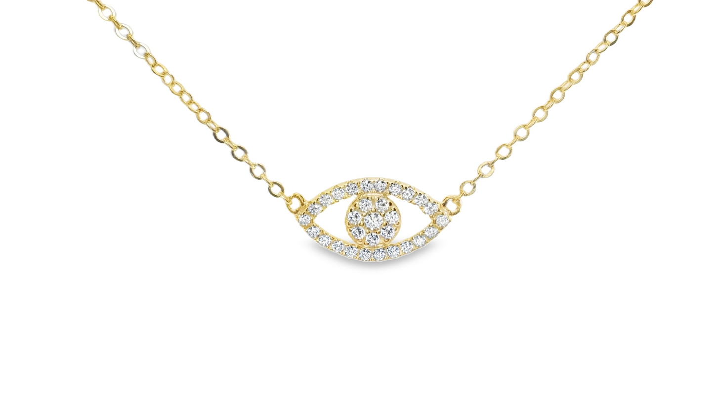 Pavé evil eye necklace