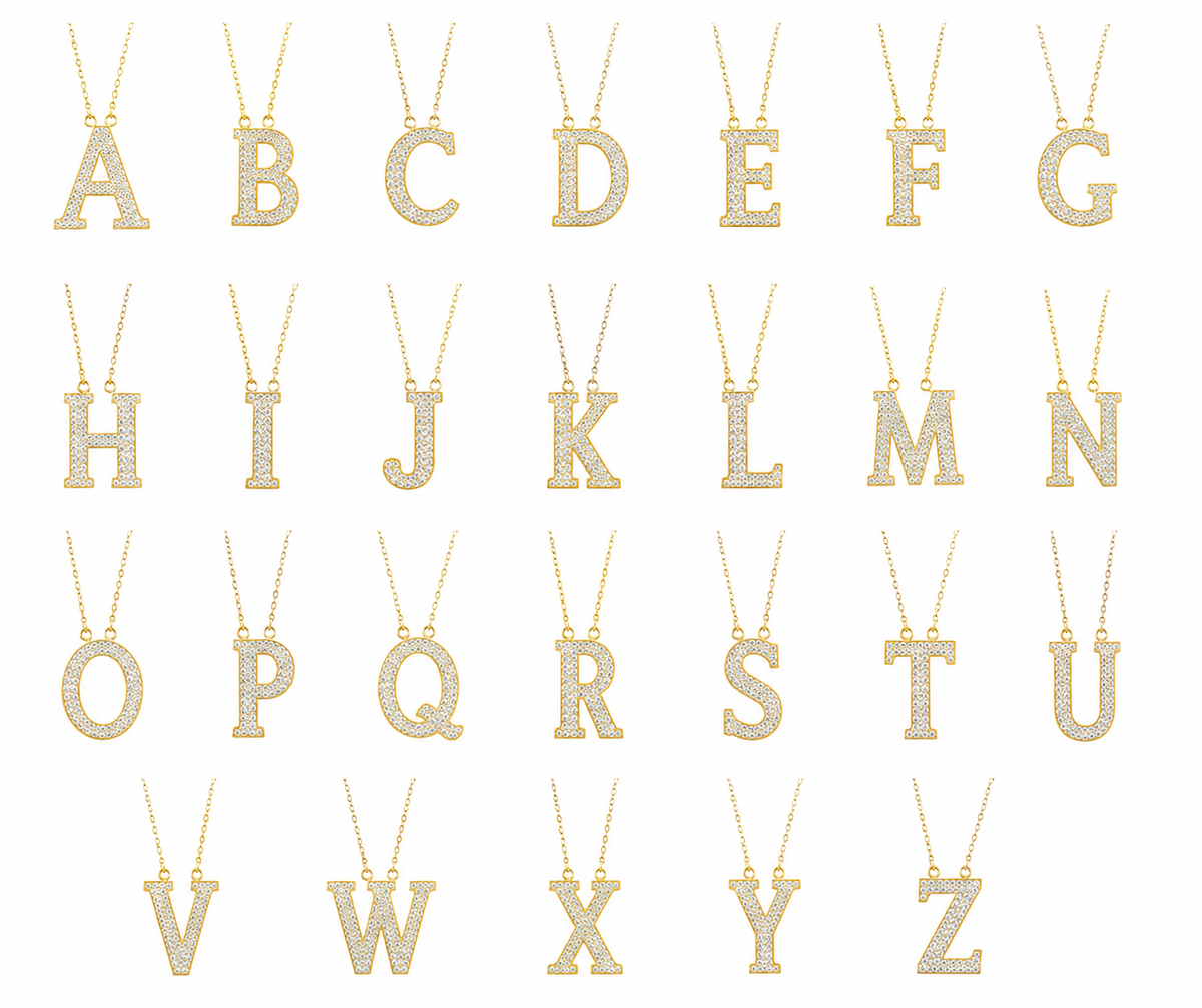 Jumbo Diamond Initial Necklace