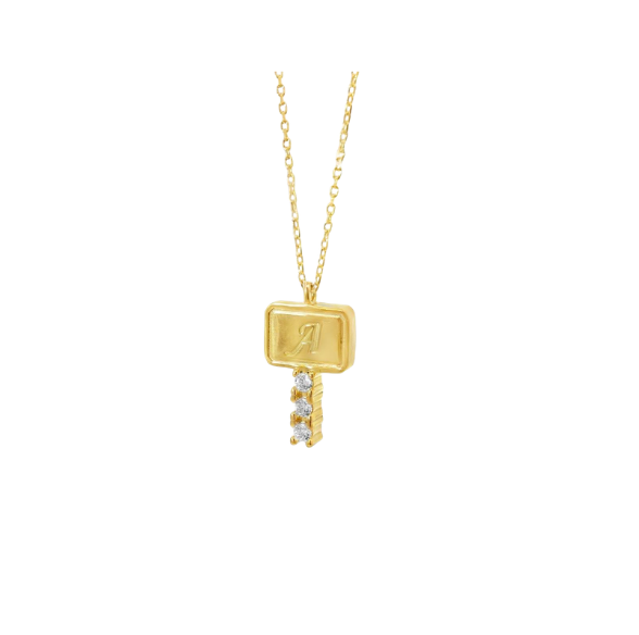 Initial Key Necklace