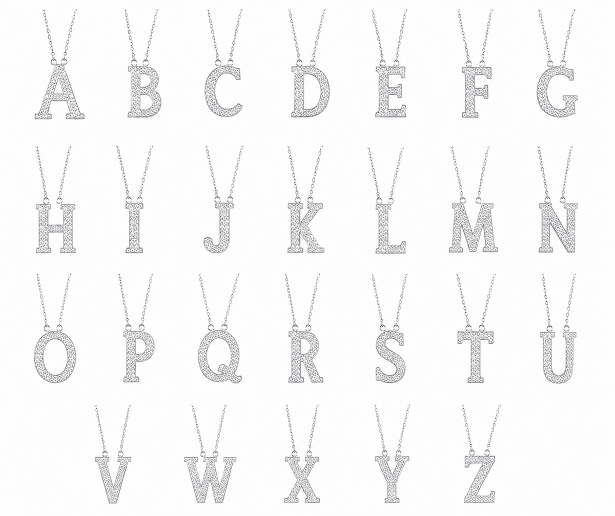 Jumbo Diamond Initial Necklace
