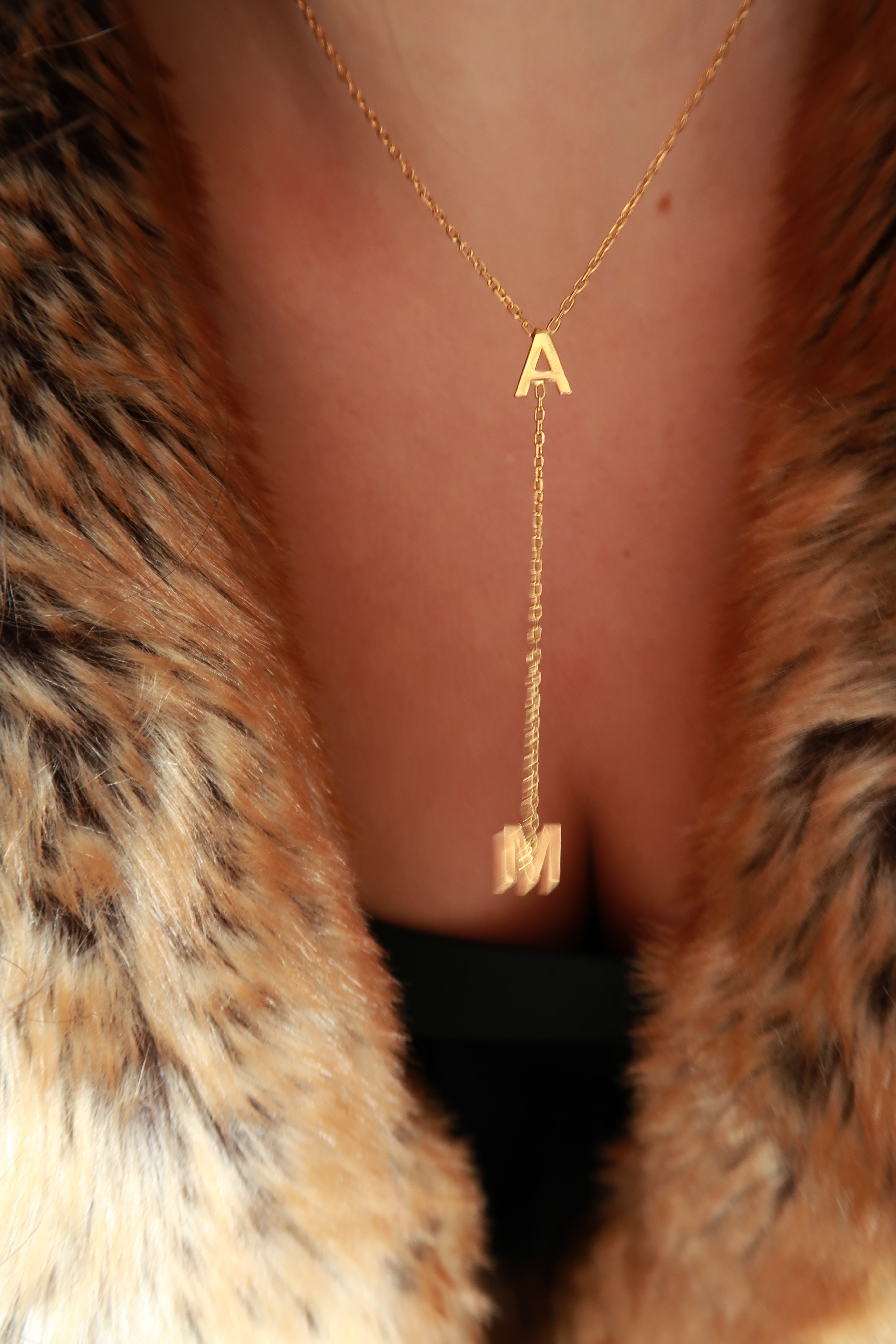 Lariat Initials Necklace