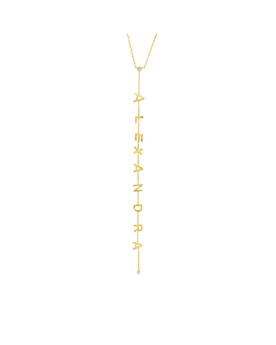 Diamond Lariat Name Necklace