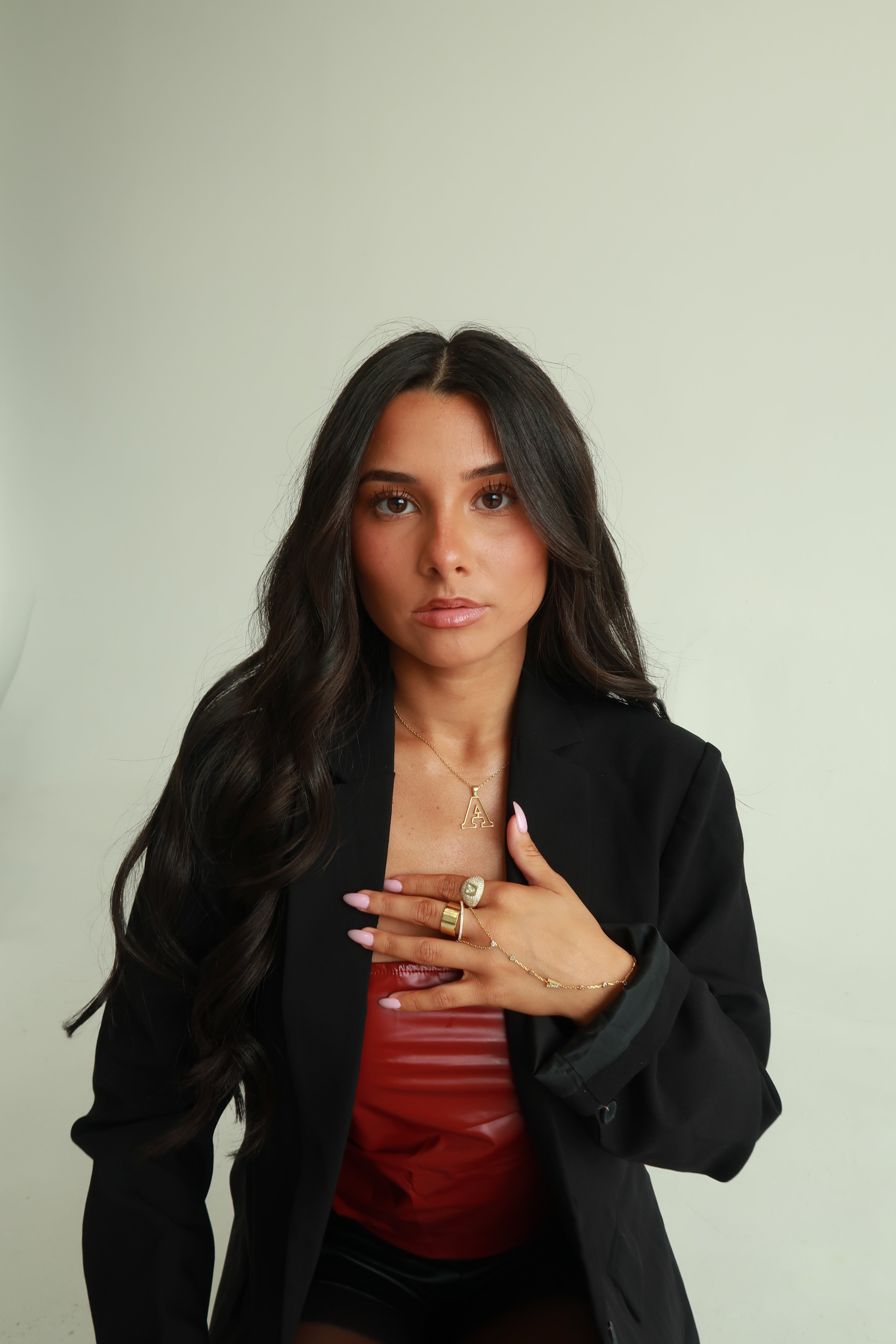 Hollow Initial Block Necklace