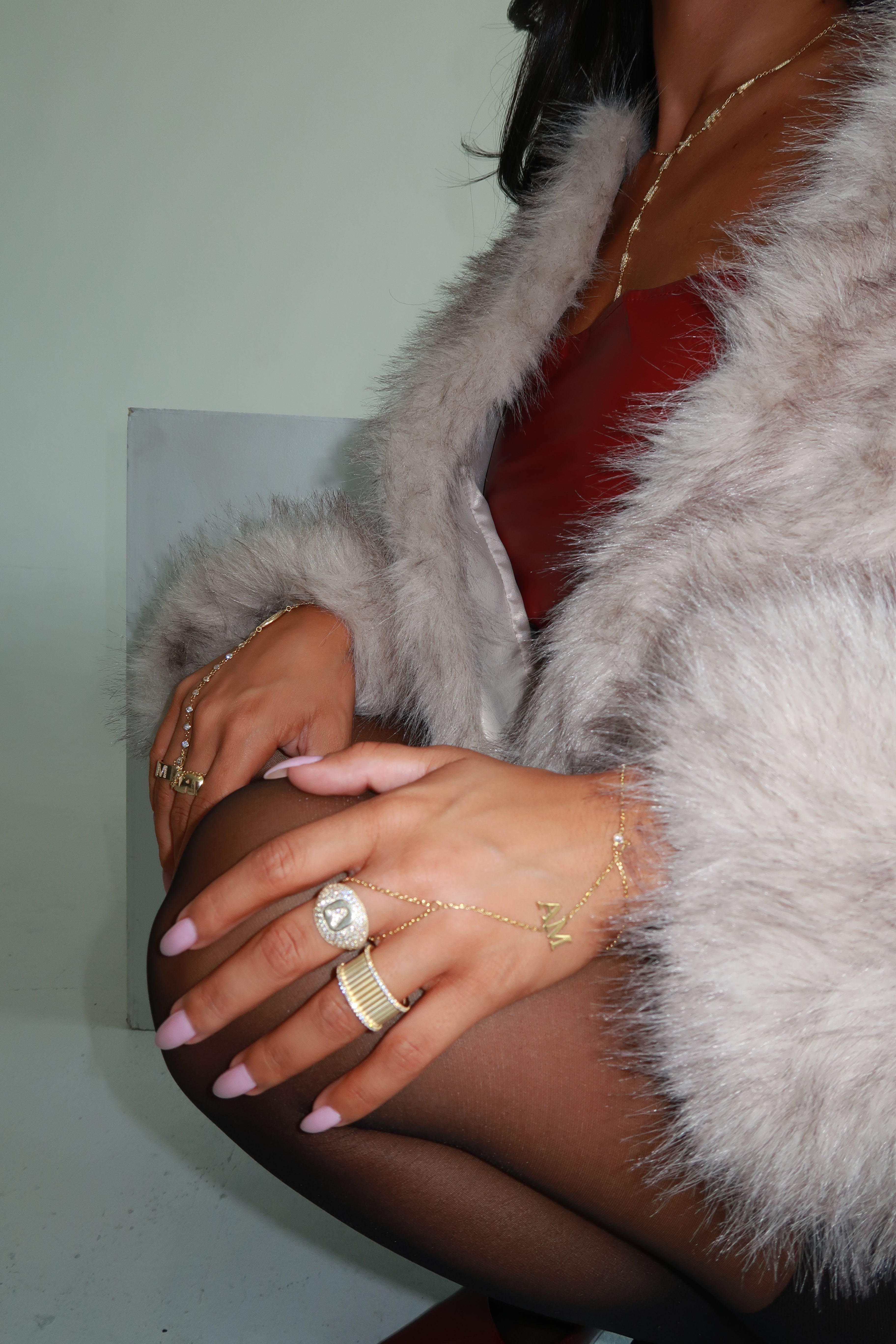 Initial Pave Dome Ring