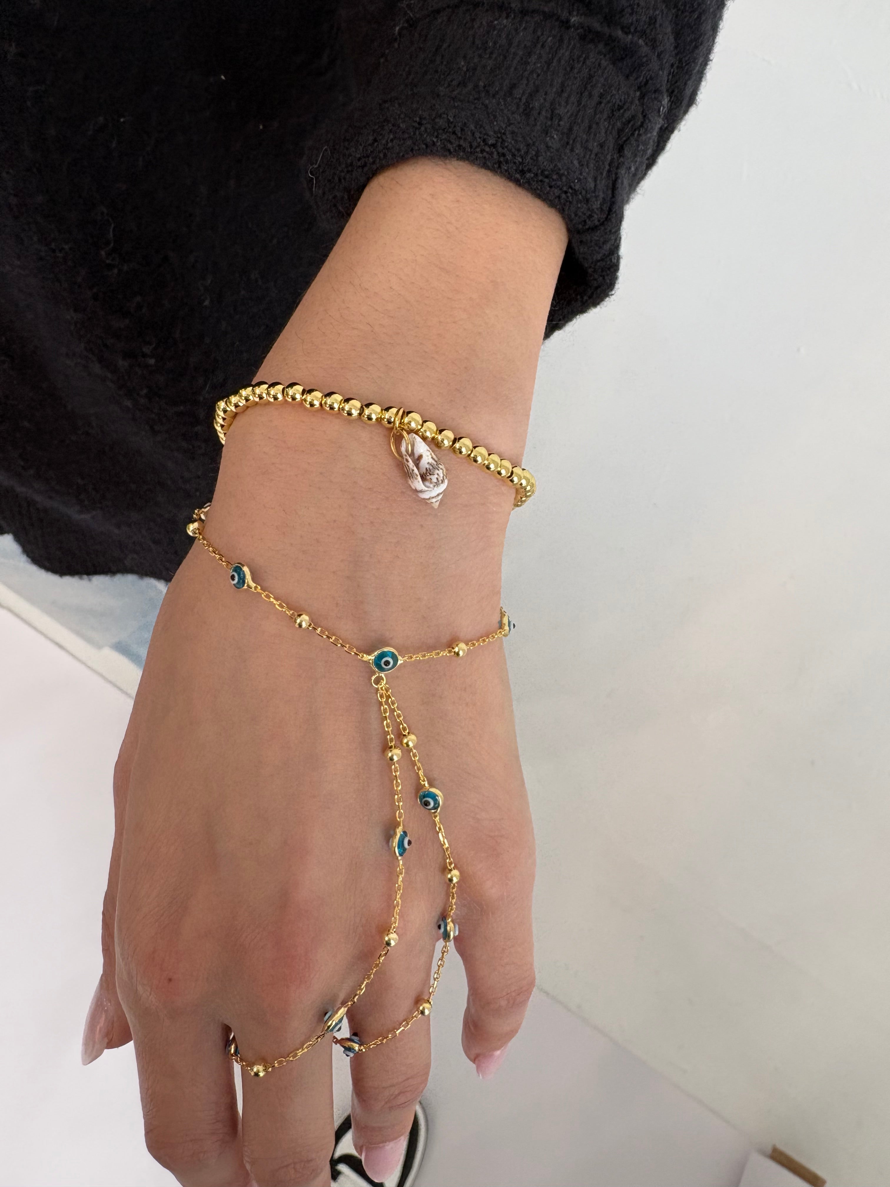 Gold Seashell Beaded Bracelet