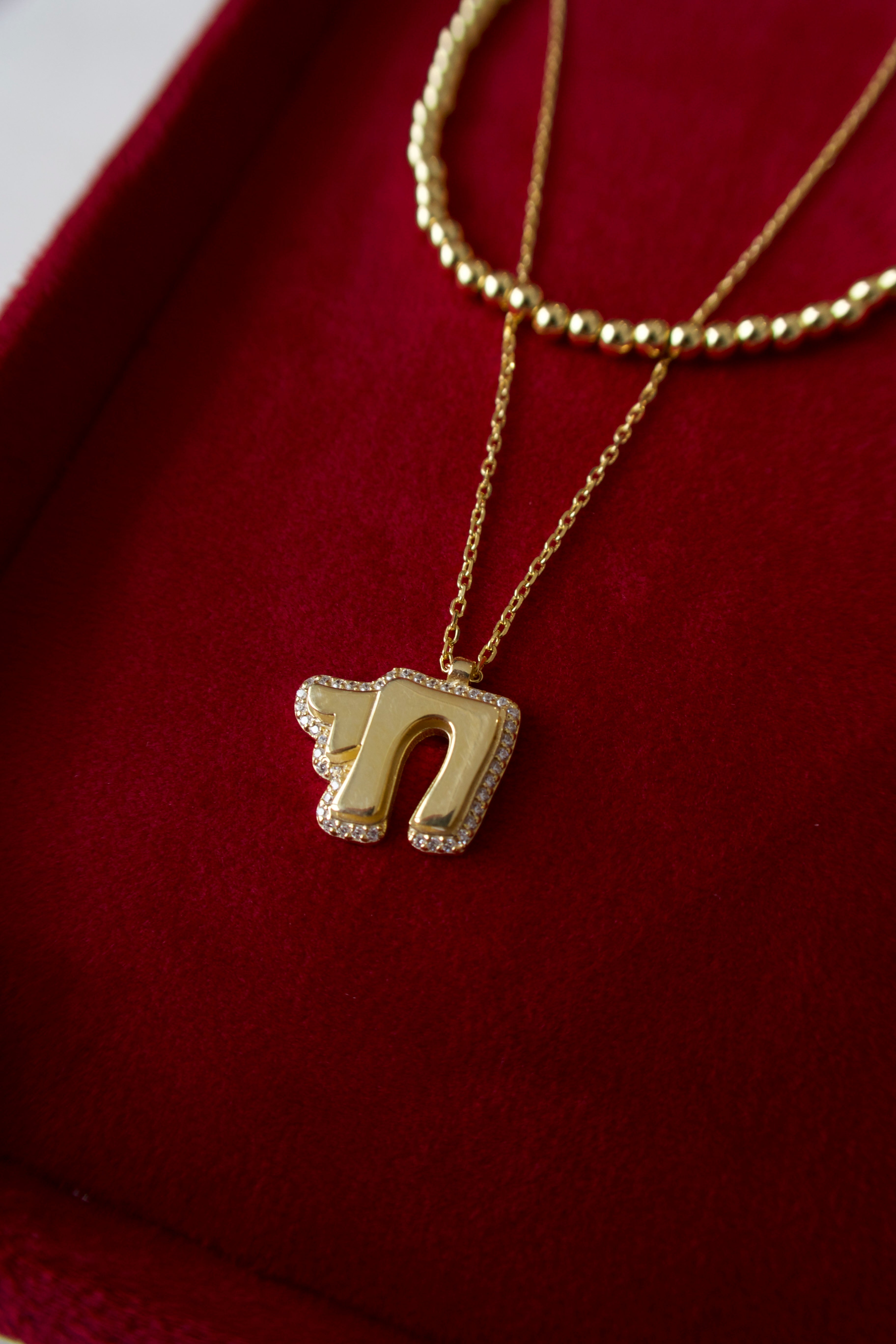 Bubble Pave Chai Necklace