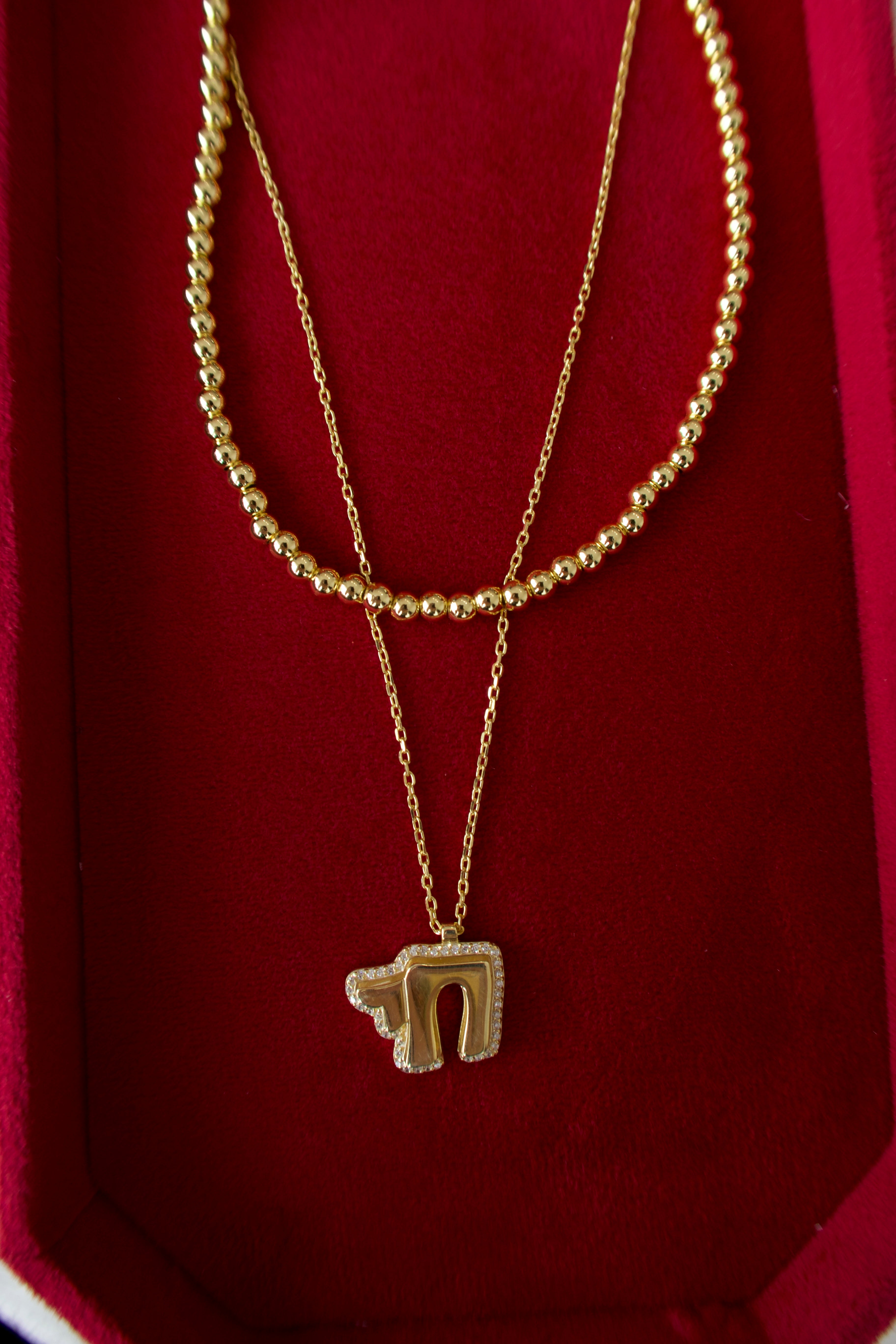 Bubble Pave Chai Necklace