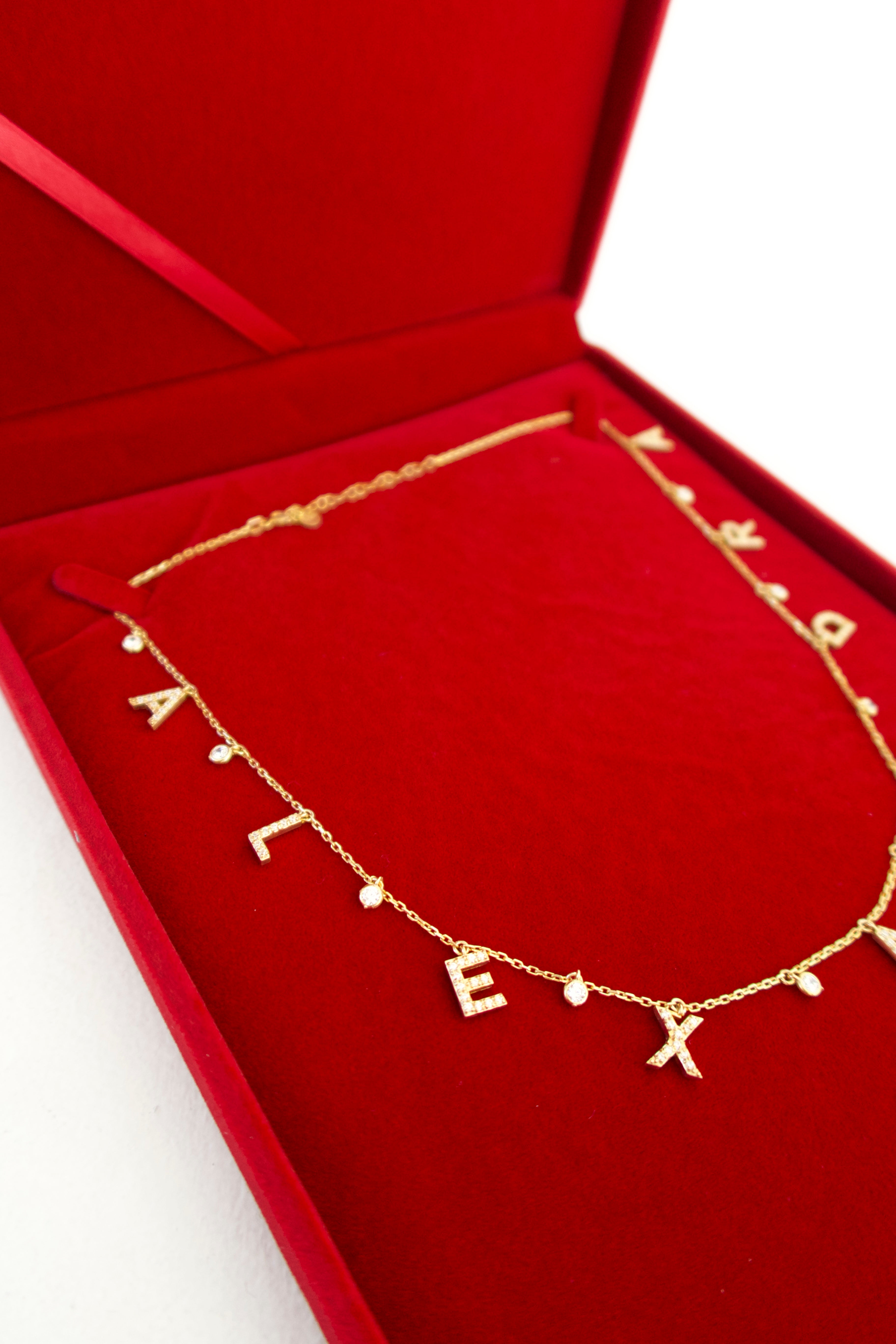 CZ Drop Name Necklace