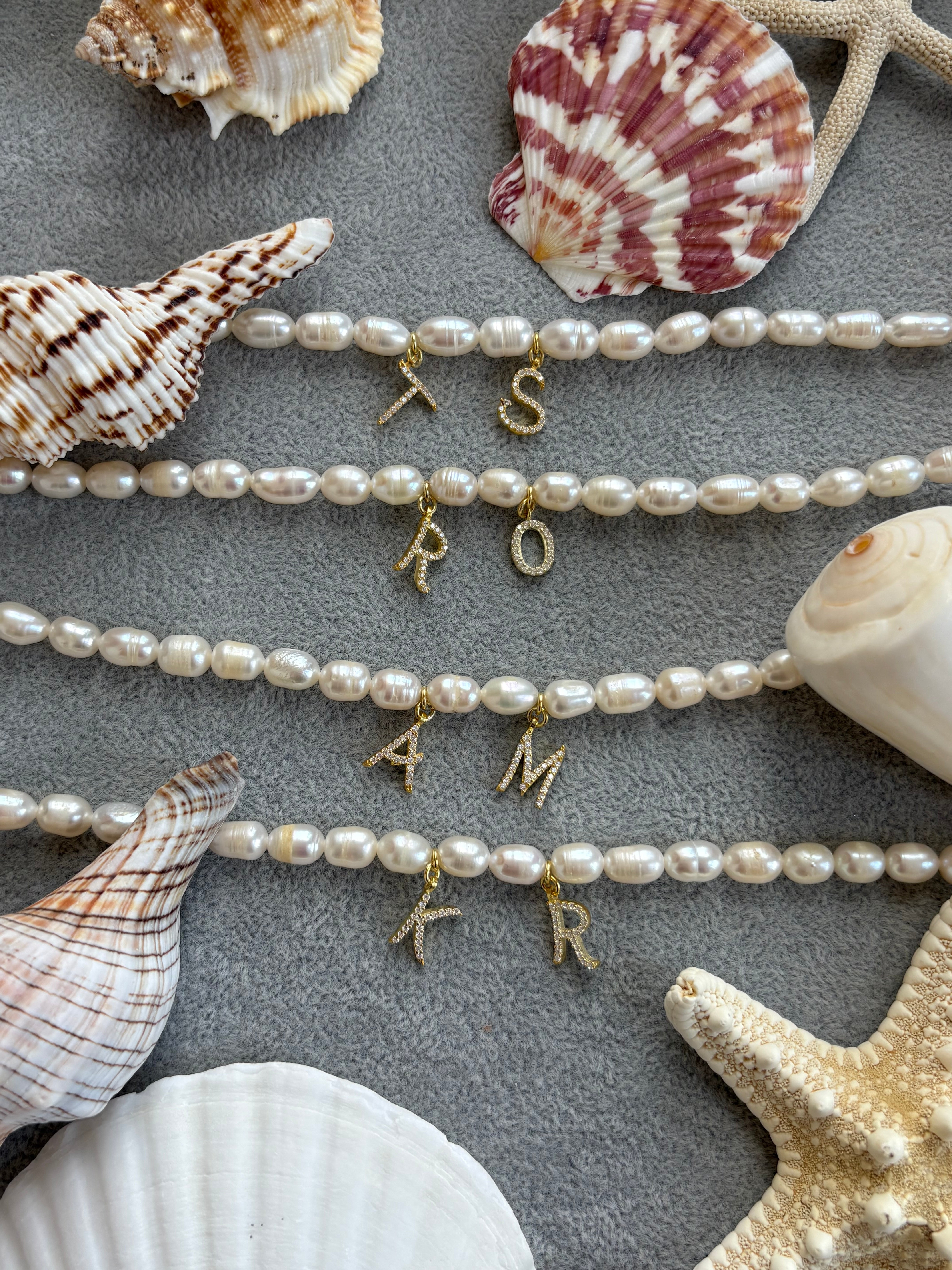 Initials Pearl Necklace