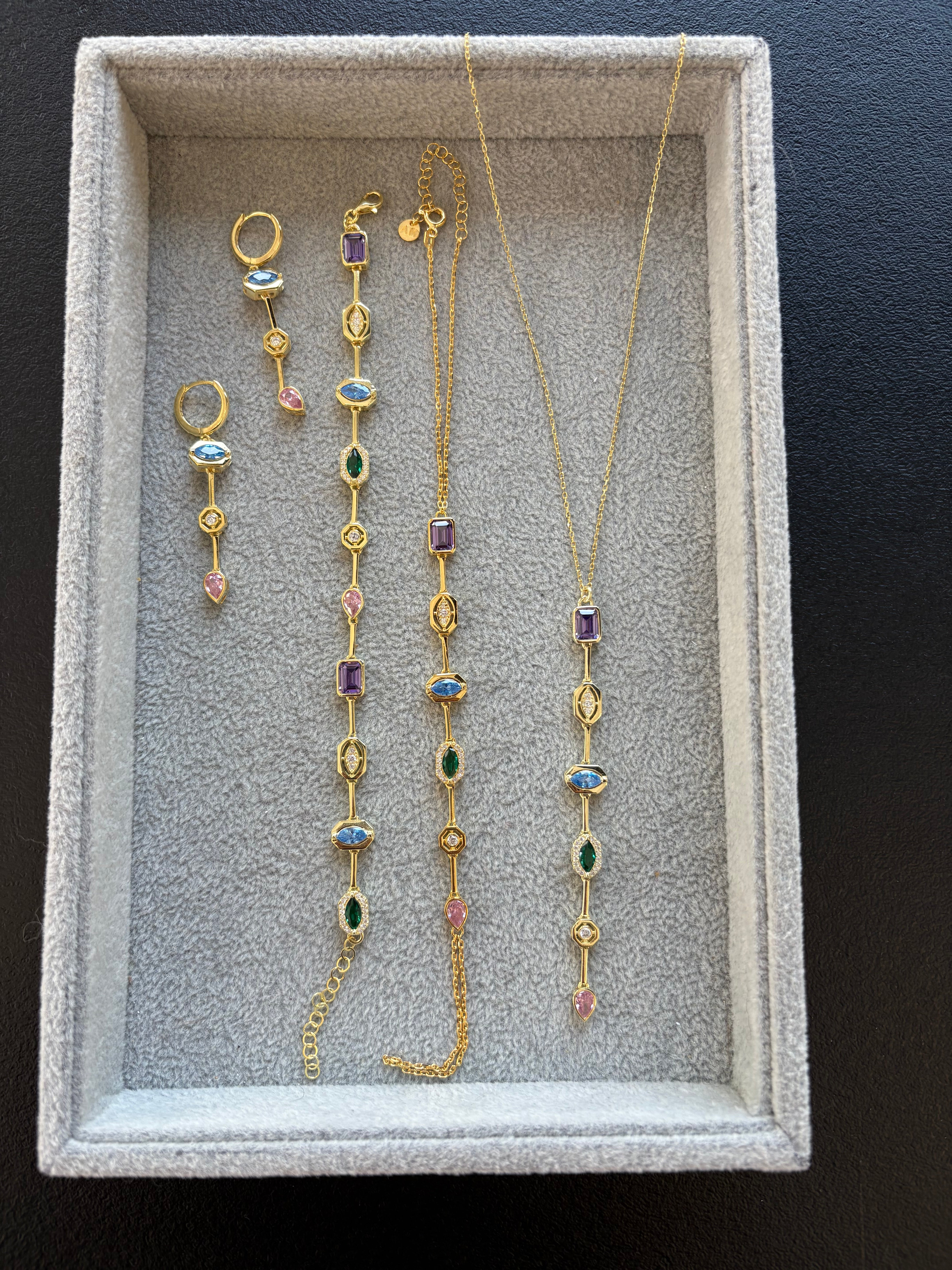 Colored Gem Bracelet