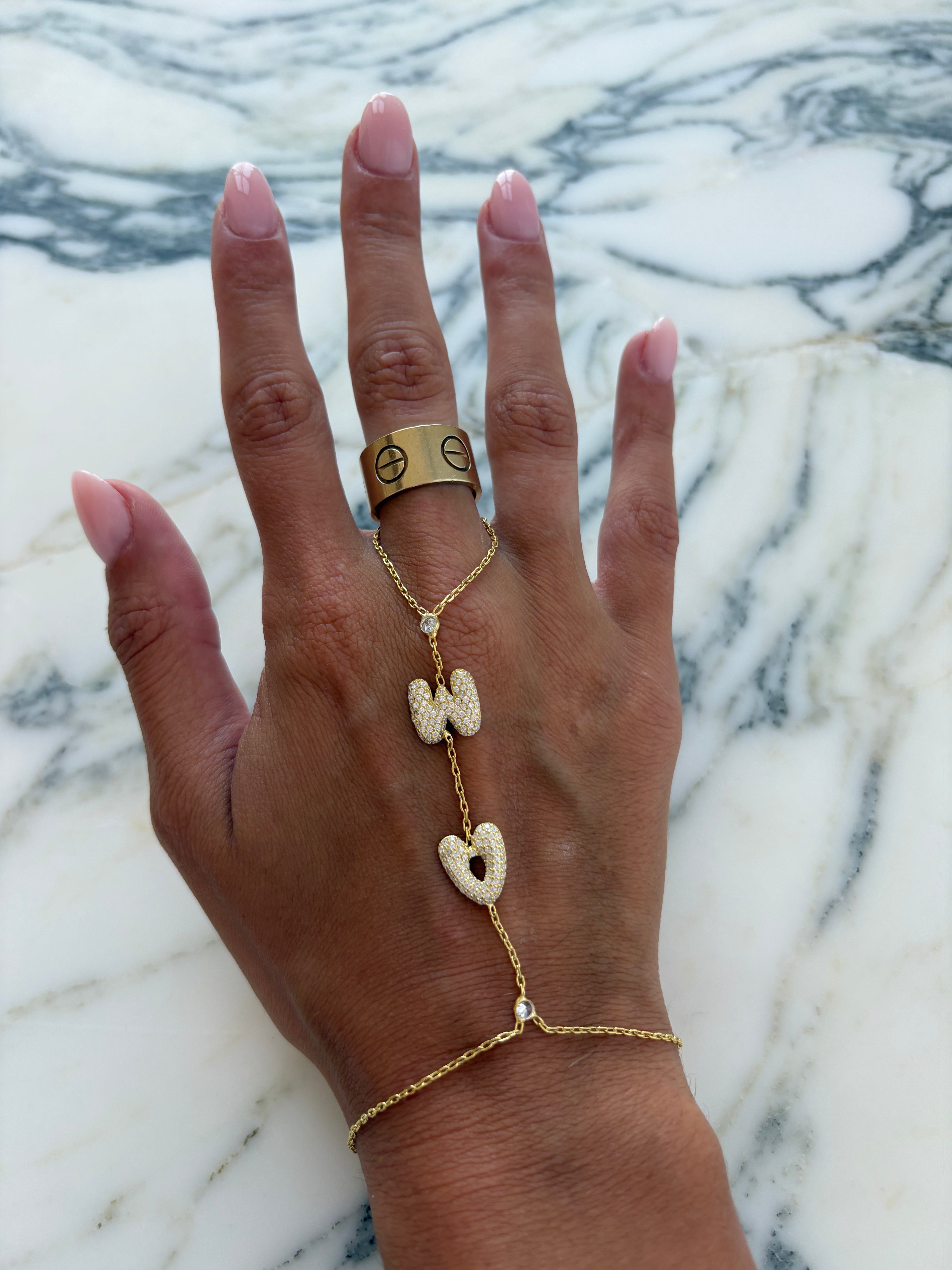 Diamond Initials Hand Chain