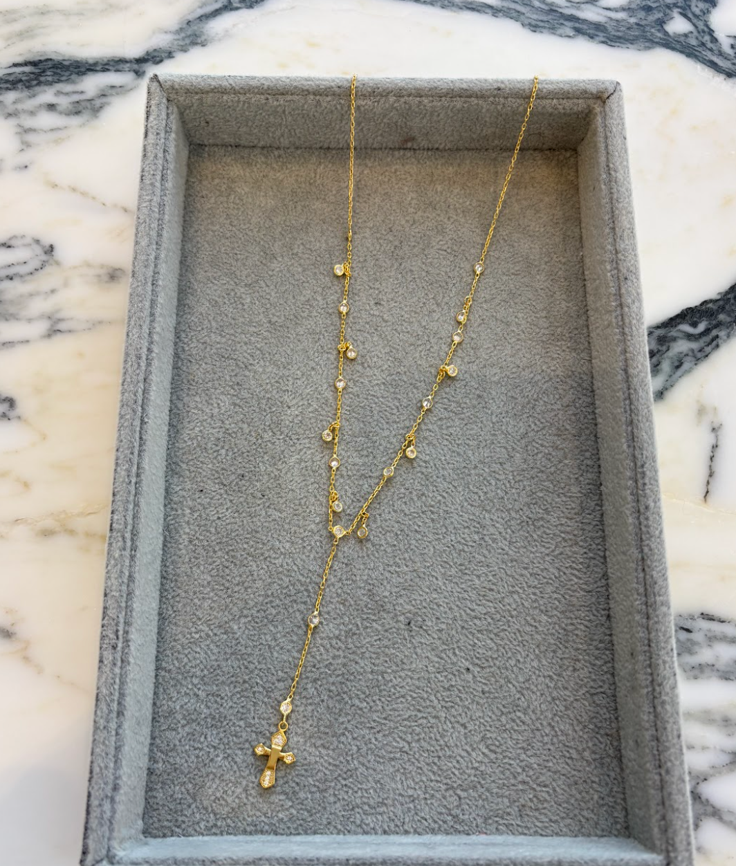 Lariat Vintage Cross Necklace