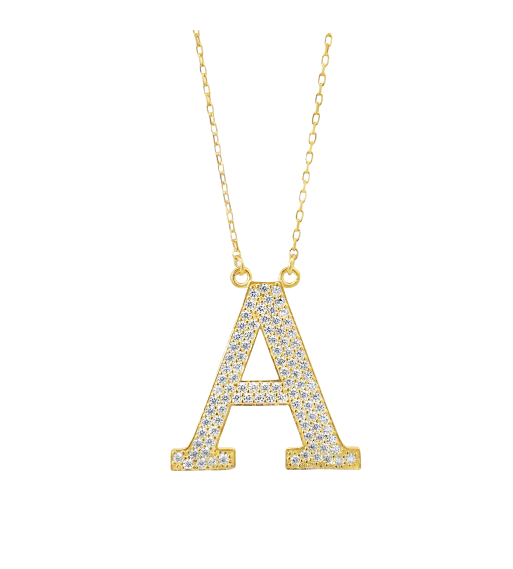 Jumbo Diamond Initial Necklace