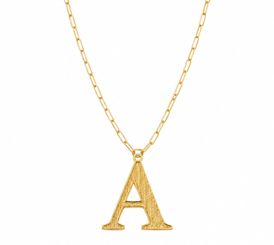 Paper Clip Initials Necklace