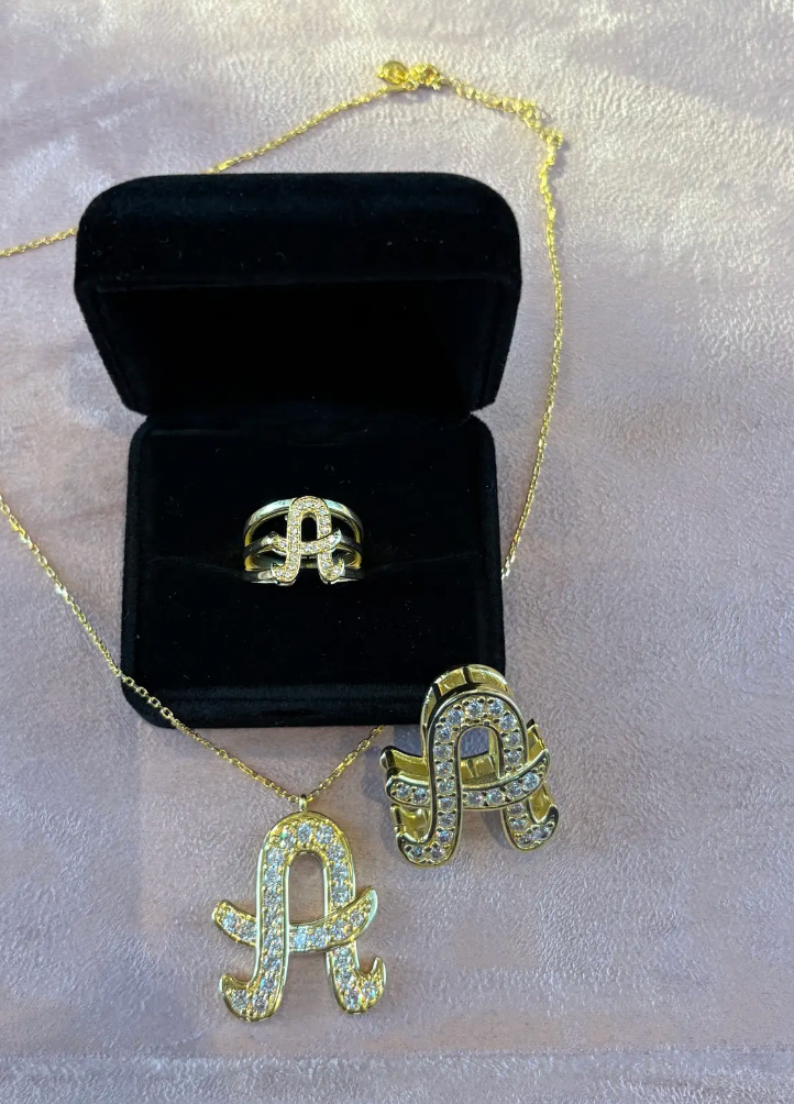 Jumbo Script Initial Necklace