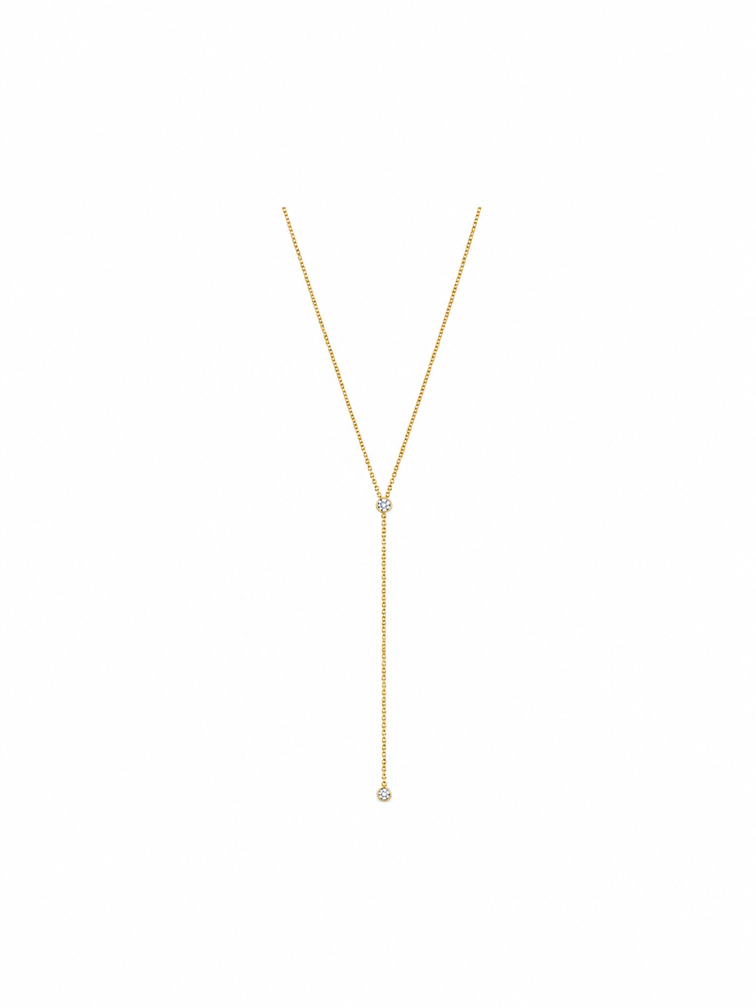 Double Diamond Lariat Necklace