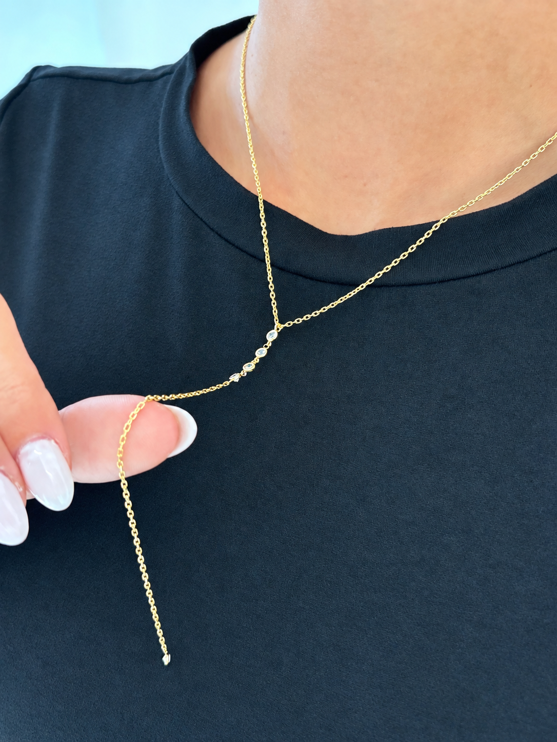 Triple Lariat Diamond Necklace