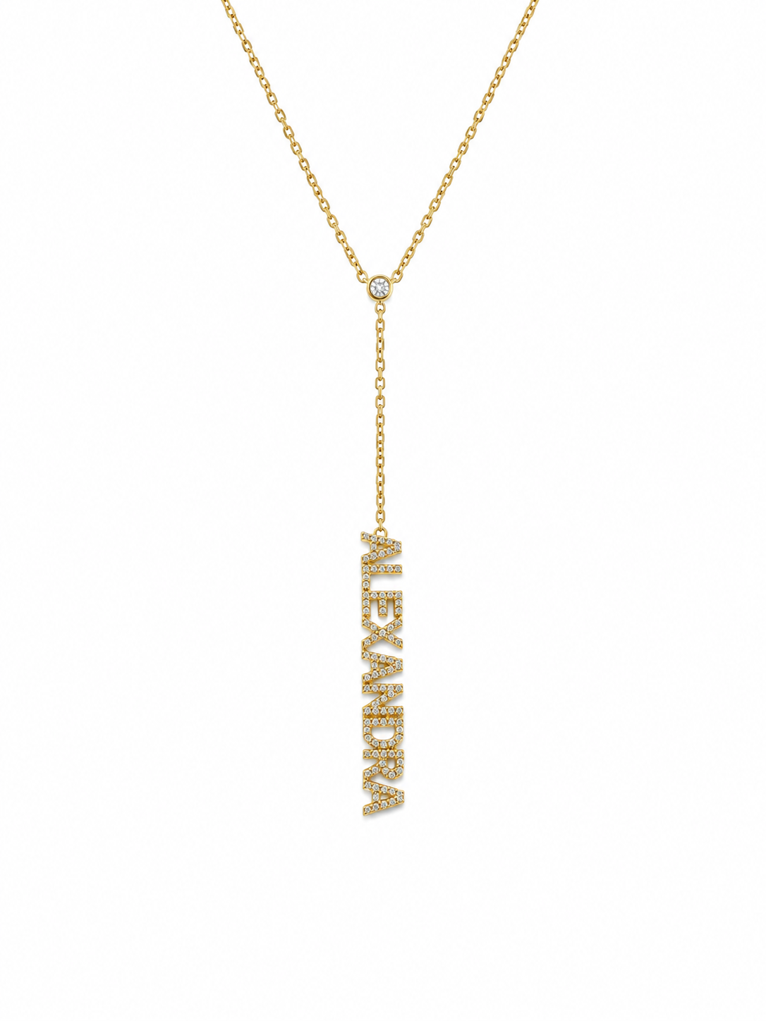 CZ Lariat Charm Necklace