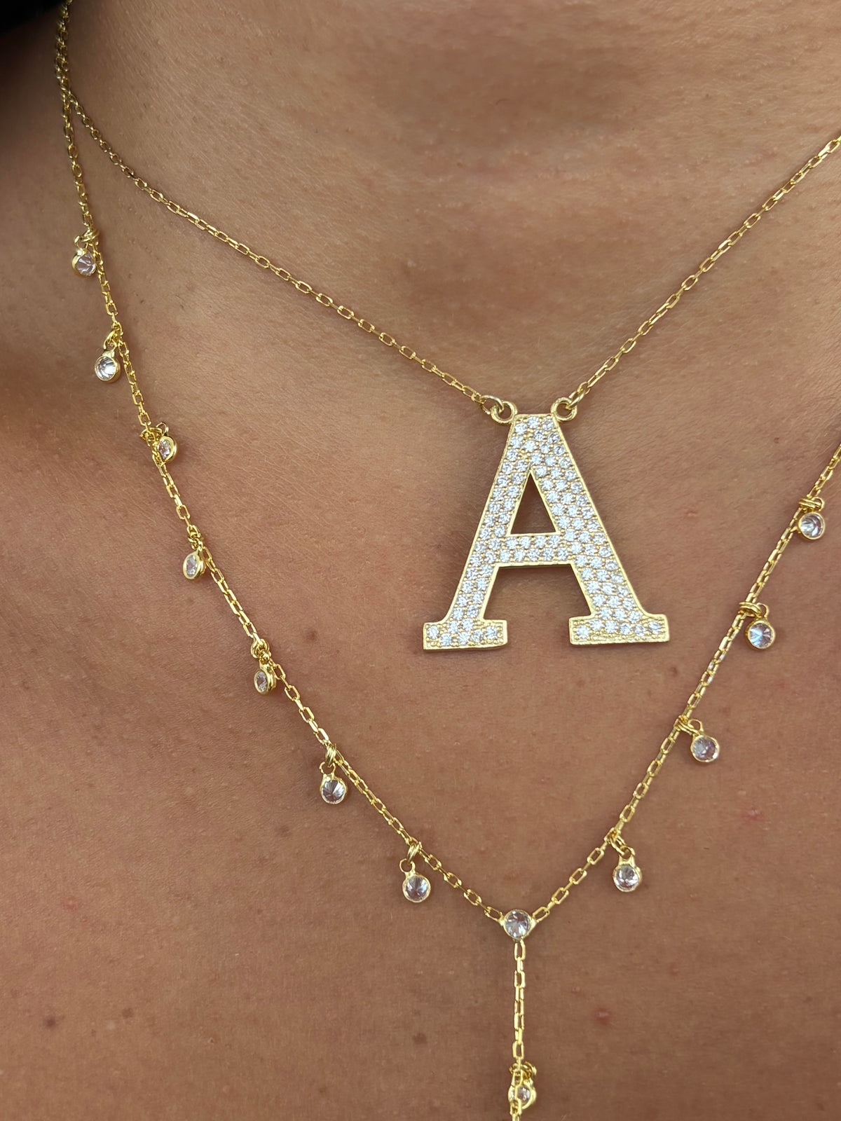 Jumbo Diamond Initial Necklace