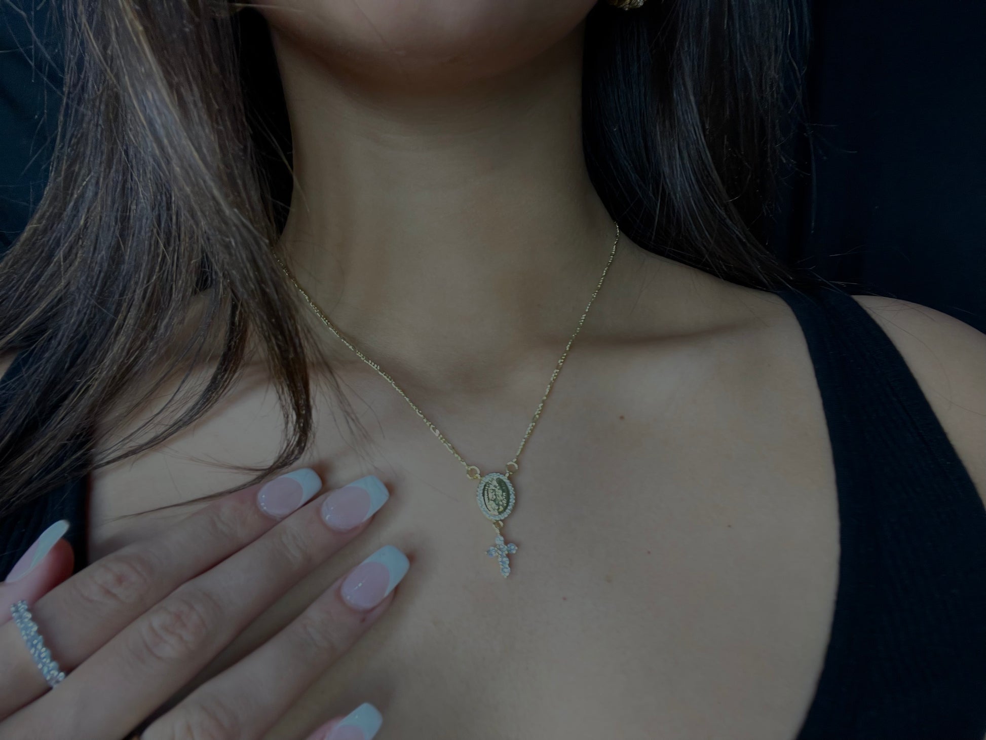 Cross and 2025 mary necklace