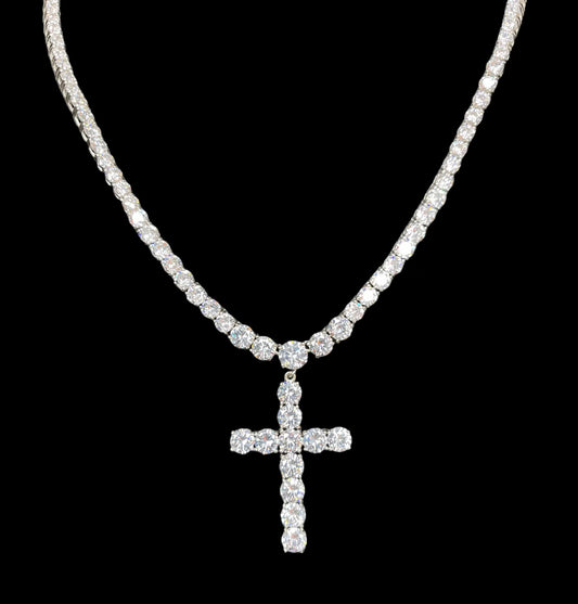 Iced Out Diamond Cross Necklace