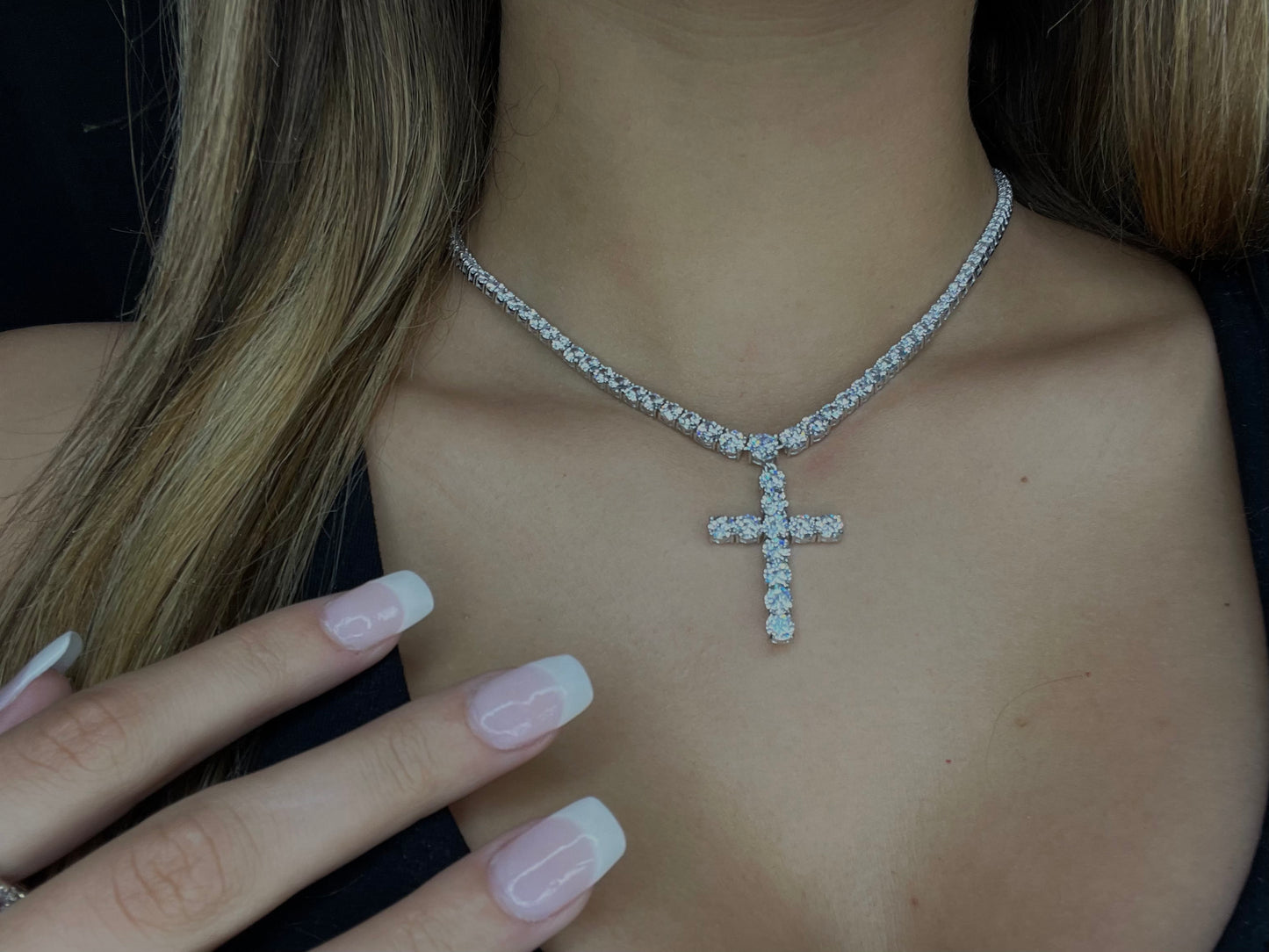 Iced Out Diamond Cross Necklace